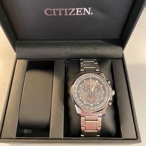 NWOT Citizens mens stainless steel chronograph ecodrive watch